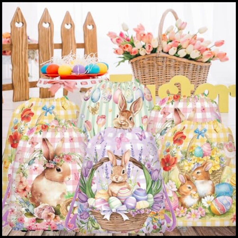 Easter Drawstring Backpack Set Non-Woven Gym Trav… - image 2